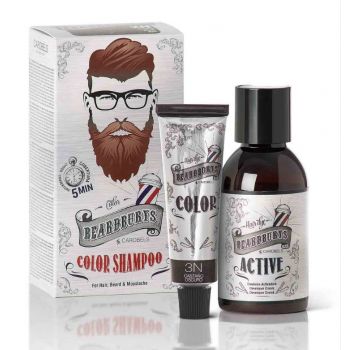 Sampon Nuantator Saten Inchis pentru Par, Barba si Mustata - 3 N - Beardburys