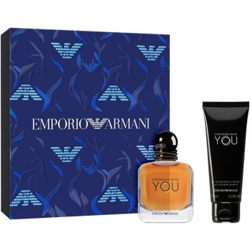 Set Giorgio Armani, Stronger with You, Barbati, Apa de Toaleta, 50 ml + Gel de dus, 75 ml (Gramaj: 50 ml Apa de Toaleta + 75 ml Gel de dus)