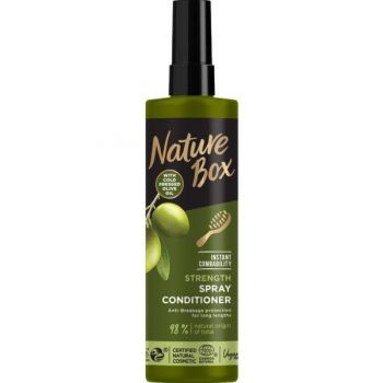 SHORT LIFE - Balsam Spray Fortifiant pentru Par Lung cu Ulei de Masline Presat la Rece - Nature Box Strenght Spray Conditioner, 200 ml