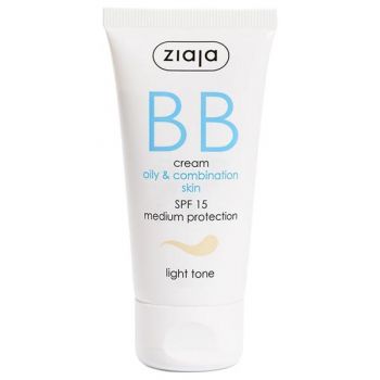 Crema BB pentru Tenul Gras/ Mixt - Ziaja BB Cream Oily & Combination Skin, SPF 15, nuanta Light, 50 ml