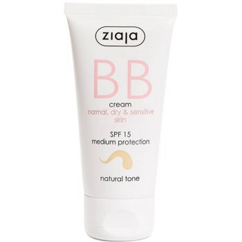 Crema BB pentru Tenul Normal, Uscat si Sensibil - Ziaja BB Cream Normal, Dry & Sensitive Skin, SPF 15, nuanta Natural, 50 ml