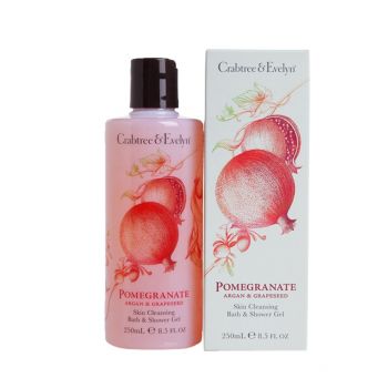 Gel de dus purifiant pentru toate tipurile de piele Crabtree & Evelyn, Pomegranate, Argan & Grapeseed, 250 ml