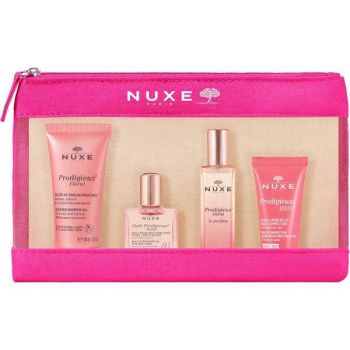 Kit de Calatorie Nuxe Prodigieux Floral My Essentials Gel de dus 30ml, Ulei uscat 10ml, Eau de Parfum spray15 ml, Crema Gel 15ml, Trusa de calatorie