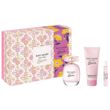 Set Kate Spade New York Bloom: Apa de Toaleta 100 ml + Apa de Toaleta Travel Size 7.5 ml + Lotiune de Corp 100 ml