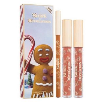 Set Shrek pentru Buze - Makeup Revolution Gingy Lip Kit Set, 1 set ieftin