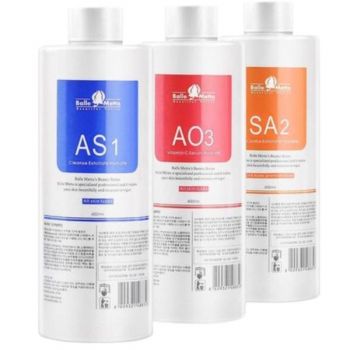 Set 4 Solutii Peeling Cosmetic pentru Hidrodermabraziune, AS1, SA2, AO3 Toate tipurile de piele, Piele Sensitive, Anti Acnee, + Solutie Activ Oxigen Bubble 400ML buc