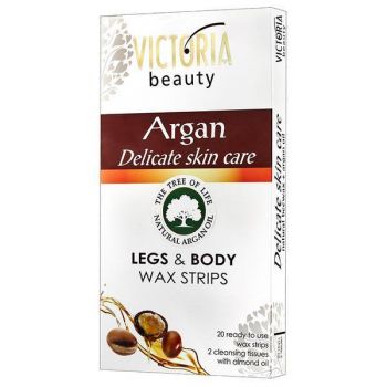 SHORT LIFE - Benzi Depilatoare cu Ceara Rece pentru Corp cu Argan Victoria Beauty, Camco, 20 buc