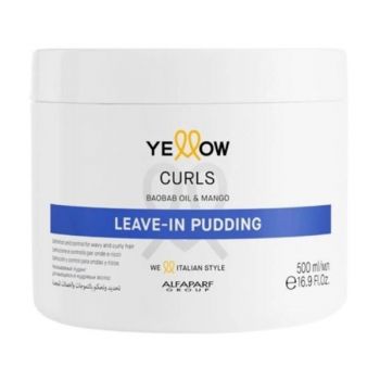 Crema pentru Parul Cret - Alfaparf Milano Yellow Curls Leave-In Pudding with Baobab Oil & Mango, 500 ml