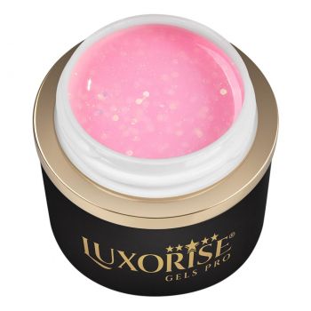 Gel UV Constructie Unghii RevoFlex LUXORISE 15ml, Rose Glimmer la reducere