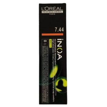 Vopsea de Par Demi-permanenta L'Oreal Professionnel Inoa 7.44 Mittelblond Tiefes Kupfer (Blond Mediu Cupru Intens), 60 ml