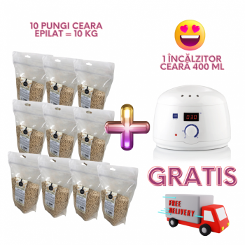 Oferta 10 pungi ceara perle CIOCOLATA ALBA + 1 incalzitor ceara 400ml GRATIS