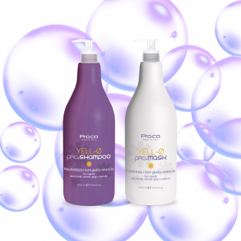 Set ingrijire par blond YELL-O (sampon 1L + masca 1L) - PRO.CO