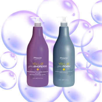 Set ingrijire par blond YELL-O (sampon 1L + masca 1L) - PRO.CO