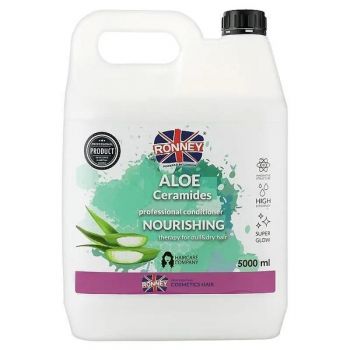 Balsam hranitor si nutritiv Aloe Ceramides Ronney, pentru par fragil si uscat 5000 ml