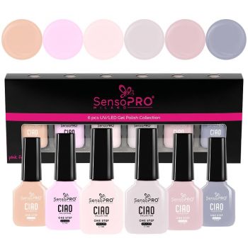 Set 6 Oje Semipermanente CIAO One Step 7ml SensoPRO Milano, Nude Grace