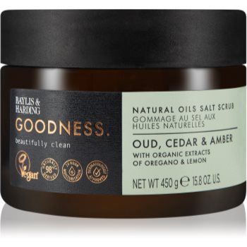 Baylis & Harding Goodness Oud, Cedar & Amber sare pentru exfoliere pentru corp