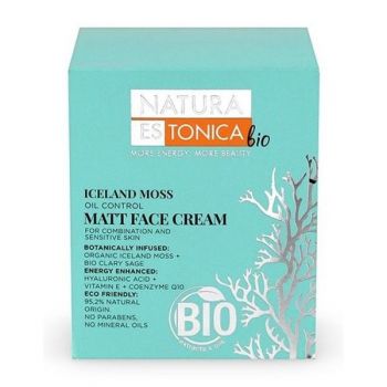 Crema de Fata Matifianta pentru Ten Mixt sau Sensibil - Natura Estonica Iceland Moss Oil Control Matt Face Cream, 50 ml