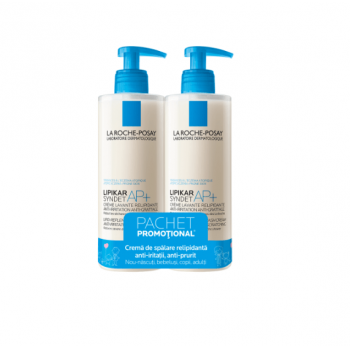 La Roche Posay  Pachet Lipikar  Syndet AP+ Crema de spalare 400 ml + 400 ml