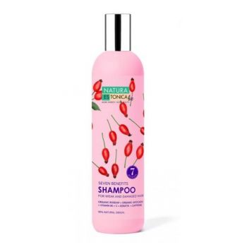 Sampon pentru Par Deteriorat cu Macese, Vitamina B5 si Cafeina - Natura Estonica Seven Benefits Shampoo for Weak and Damaged Hair, 400 ml