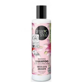 Sampon pentru Stralucira Parului Vopsit Water Lily & Amaranth Organic Shop, 280 ml