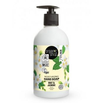 Sapun Lichid Hidratant cu Menta si Iasomie Mint & Jasmine Organic Shop, 500 ml