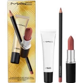 MAC Cosmetics Claim To Fame Lip Trio set cadou Velvet Teddy (de buze) culoare