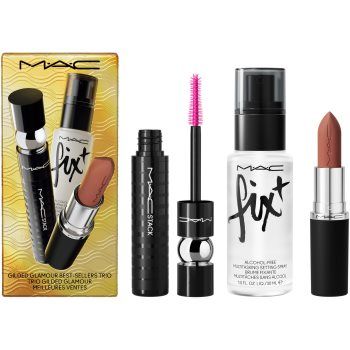 MAC Cosmetics Holiday Gilded Glamour Best-Selleller Trio Xmas24 set cadou Warm Teddy (pentru look perfect)