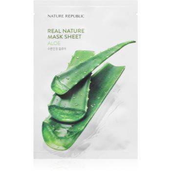 NATURE REPUBLIC Real Nature Aloe Mask Sheet mască textilă hidratantă cu efect calmant