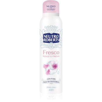 Neutro Roberts Monoi e Fresia deodorant spray cu o eficienta de 48 h