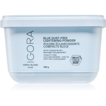 Schwarzkopf Professional IGORA Vario Blond Blue Dust-Free Lightening Powder decolorant cu conținut de argilă pentru par blond