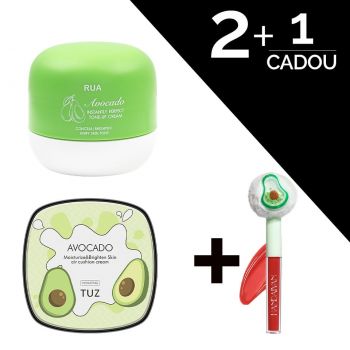 Set Avocado Make-up Primer Cream,Fond de Ten Moisturize & Brighten Skin,Ruj Lichid Mat 2+1 CADOU