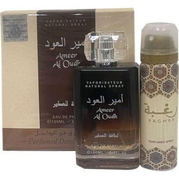 Apa de parfum Ameer Al Oudh + Deo, Lattafa, Barbati - 100 ml