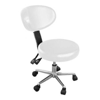 Scaun cu Spatar si Roti pentru Salon CH-810B(T) - Beautyfor Master Chair, Alb, 1 buc