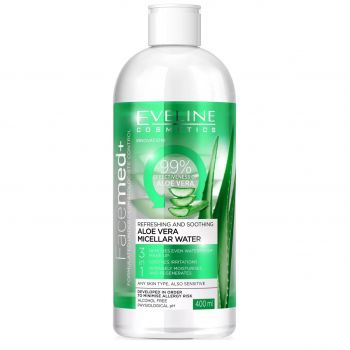 Apa micelara Eveline Cosmetics Aloe Vera 3in1, 400 ml