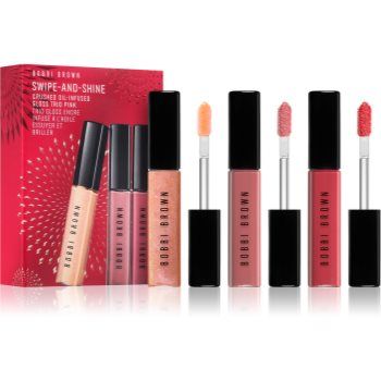 Bobbi Brown Holiday Swipe-and-Shine Crushed Oil-Infused Gloss Trio set de luciu de buze hidratant