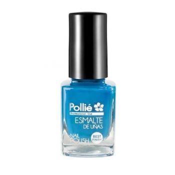 Lac de unghii colorat Bleu Nail Polish Cian Pollie, oja clasica, 12 ml