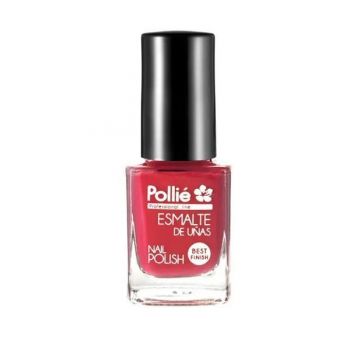 Lac de unghii colorat Rosu Capsuna Nail Polish Pollie, oja clasica, 12 ml