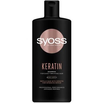 Sampon cu Keratina pentru Par Predispus la Rupere - Syoss Keratin Shampoo for Easily Breaking Hair, 440 ml