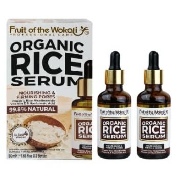 Set 2 Seruri Antirid si Fermitate, Wokali, Organic Rice Serum, cu Orez, Vitamina E si Acid Hyaluronic