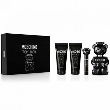 Set cadou Moschino Toy Boy Apa de Parfum, 100 ml + Gel de dus, 100 ml + After Shave Balsam 100 ml +mini Apa de Parfum, 10 ml