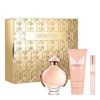 Set Cadou Paco Rabanne Olympea, Apa de Parfum, 80 ml + Lotiune de corp, 100 ml + Apa de Parfum, 10 ml