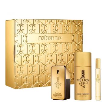 Set cadou Set Cadou Paco Rabanne 1 Million, Barbati, Apa de Toaleta, 50 ml + Deodorant spray 150 ml + mini Apa de Parfum, 10 ml