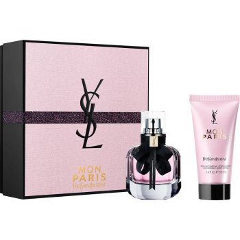 Set cadou Yves Saint Laurent Mon Paris, Femei, Apa de parfum, 50 ml + Lotiune de corp, 50 ml