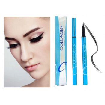 Tus de Ochi, Rezistent, Million Pauline, Collagen, Waterproof Eyeliner, Negru, 1 ml