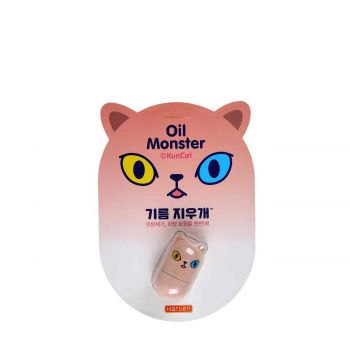 Dispozitiv de masaj facial cu piatra vulcanica anti-sebum - oil monster matte pink