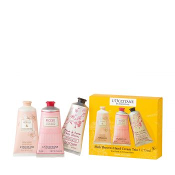 Pink flowers hand cream trio set  225 ml