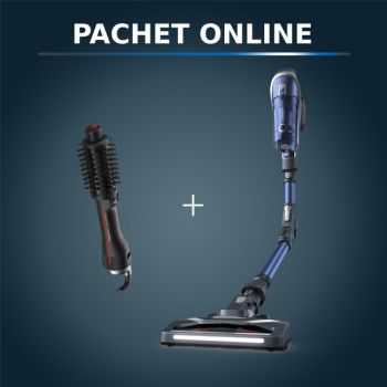 Pachet PROMO Aspirator vertical Rowenta X-Force Flex 8.60 Aqua RH9690WO si Peria rotativă cu aer cald Rowenta Karl Lagerfeld Pro Stylist CF961LF0