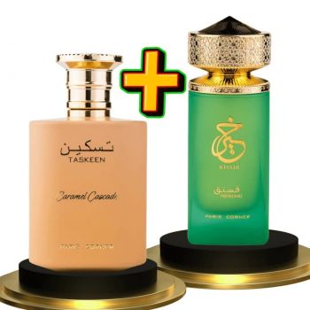 Taskeen Caramel Cascade 100 ml + Khair Pistachio 100 ml