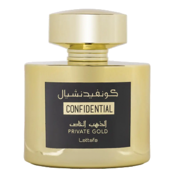 Apa de Parfum Confidential Private Gold, Lattafa, Barbati - 100ml