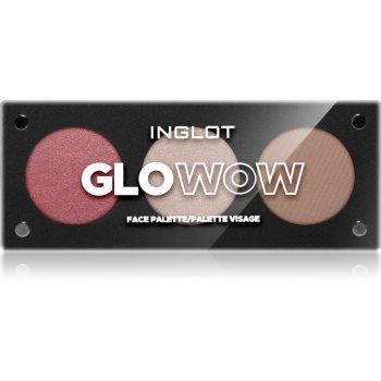 Inglot Face Palette iluminator, pudră bronzantă și blush